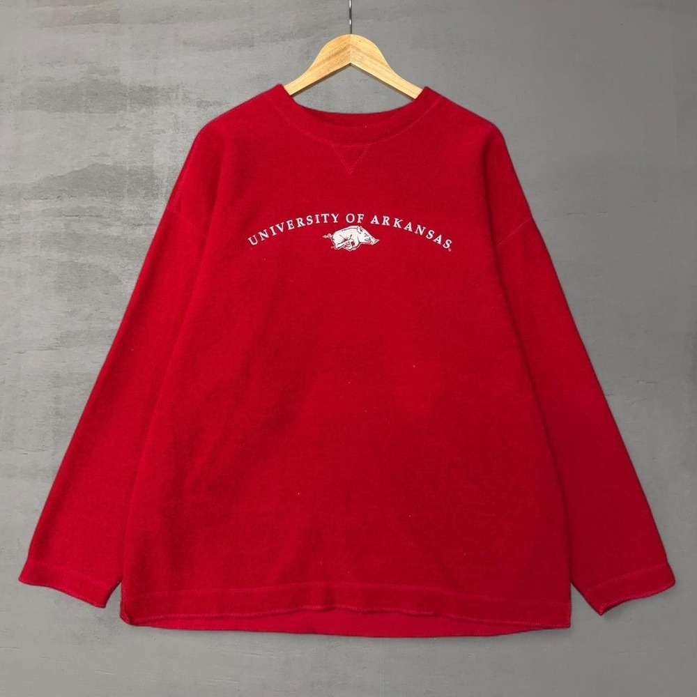 Vintage University of Arkansas Razorbacks 90s Fleece Retro Pullover XXL